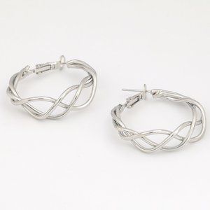 Gold or Silver Plated Braided Hoop